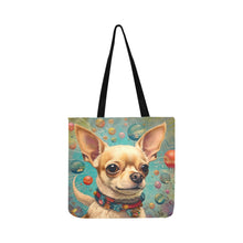 Load image into Gallery viewer, Whimsical Wonders Chihuahua Shopping Tote Bag-Accessories-Accessories, Bags, Chihuahua, Dog Dad Gifts, Dog Mom Gifts-White-ONESIZE-2