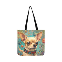 Load image into Gallery viewer, Whimsical Wonders Chihuahua Shopping Tote Bag-Accessories-Accessories, Bags, Chihuahua, Dog Dad Gifts, Dog Mom Gifts-White-ONESIZE-1