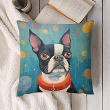 Load image into Gallery viewer, Whimsical World Boston Terrier Plush Pillow Case-Cushion Cover-Boston Terrier, Dog Dad Gifts, Dog Mom Gifts, Home Decor, Pillows-4