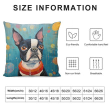 Load image into Gallery viewer, Whimsical World Boston Terrier Plush Pillow Case-Cushion Cover-Boston Terrier, Dog Dad Gifts, Dog Mom Gifts, Home Decor, Pillows-6