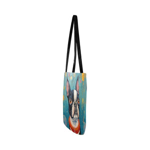 Whimsical World Boston Terrier Shopping Tote Bag-Accessories-Accessories, Bags, Boston Terrier, Dog Dad Gifts, Dog Mom Gifts-3