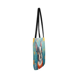 Whimsical World Boston Terrier Shopping Tote Bag-Accessories-Accessories, Bags, Boston Terrier, Dog Dad Gifts, Dog Mom Gifts-4