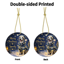 Load image into Gallery viewer, Whippet Christmas Ornament - Cozy Winter Pet Portrait Design - Personalize with Photo and Name-Christmas Ornament-Christmas,Christmas Ornament,Personalize Artwork-4
