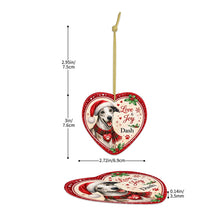 Load image into Gallery viewer, Whippet Christmas Ornament - Love &amp; Joy Heart Shaped Portrait - Personalize with Photo and Name-Christmas Ornament-Christmas,Christmas Ornament,Personalize Artwork,Whippet-5