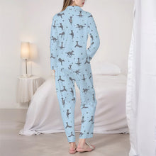 Load image into Gallery viewer, Whippet Pajamas for Women - XL Available - Blue Whippets Doing Yoga-Pajamas-Apparel,Dog Mom Gifts,Pajamas,Whippet-6