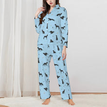 Load image into Gallery viewer, Whippet Pajamas for Women - XL Available - I Love Black Whippets-Pajamas-Apparel,Dog Mom Gifts,Pajamas,Whippet-Blue-XS-2