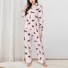 Load image into Gallery viewer, Whippet Pajamas for Women - XL Available - I Love Black Whippets-Pajamas-Apparel,Dog Mom Gifts,Pajamas,Whippet-Pink-XS-1