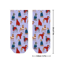 Load image into Gallery viewer, Whippet Socks - Ankle Length - Whippets in Festive Winter Wear-Accessories-Accessories,Dog Dad Gifts,Socks,Whippet-14