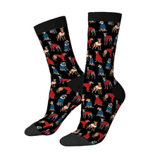 Load image into Gallery viewer, Whippet Socks - Whippets in Festive Winter Wear-Wear Accessories-Black-3 Black-One Size-41