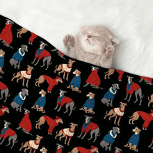 Load image into Gallery viewer, Whippets in Festive Winter Wear Blanket for Dog-Pet Furniture-16