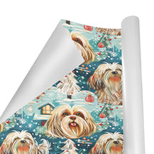 Load image into Gallery viewer, Whiskered Wonders Lhasa Apso's Christmas Gift Wrapping Paper - 2 Rolls-Christmas Ornament-Christmas,Lhasa Apso,Wrapping Paper-2