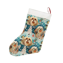 Load image into Gallery viewer, Whiskered Wonders Lhasa Apso&#39;s Christmas Stocking-Christmas Ornament-Christmas, Home Decor, Lhasa Apso-26X42CM-White-1