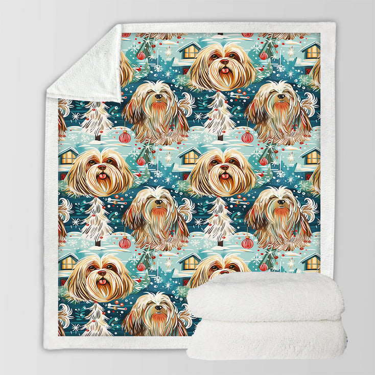 Whiskered Wonders Shih Tzus Christmas Soft Warm Fleece Blanket-Blanket-Blankets, Christmas, Dog Dad Gifts, Dog Mom Gifts, Home Decor, Shih Tzu-10