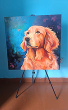 Load image into Gallery viewer, Whispers of Spring Golden Retriever Moments Oil Painting-Art-Dog Art, Golden Retriever, Home Decor, Painting-30&quot; x 30&quot; inches-3