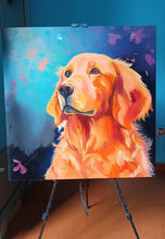Load image into Gallery viewer, Whispers of Spring Golden Retriever Moments Oil Painting-Art-Dog Art, Golden Retriever, Home Decor, Painting-30&quot; x 30&quot; inches-4