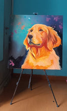 Load image into Gallery viewer, Whispers of Spring Golden Retriever Moments Oil Painting-Art-Dog Art, Golden Retriever, Home Decor, Painting-30&quot; x 30&quot; inches-5