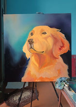 Load image into Gallery viewer, Whispers of Spring Golden Retriever Moments Oil Painting-Art-Dog Art, Golden Retriever, Home Decor, Painting-30&quot; x 30&quot; inches-6