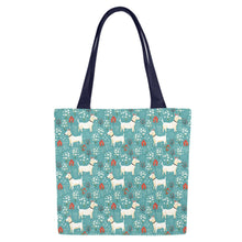 Load image into Gallery viewer, White Bull Terrier Springtime Splendor Canvas Tote Bags - Set of 2-Accessories-Accessories, Bags, Bull Terrier-Set of 2-3