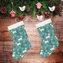 Load image into Gallery viewer, White Bull Terrier Springtime Splendor Christmas Stocking-Christmas Ornament-Bull Terrier, Christmas, Home Decor-26X42CM-White-3