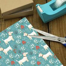 Load image into Gallery viewer, White Bull Terrier Springtime Splendor Gift Wrapping Paper - 2 Rolls-Christmas Ornament-Bull Terrier,Christmas,Wrapping Paper-2