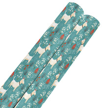 Load image into Gallery viewer, White Bull Terrier Springtime Splendor Gift Wrapping Paper - 2 Rolls-Christmas Ornament-Bull Terrier,Christmas,Wrapping Paper-4