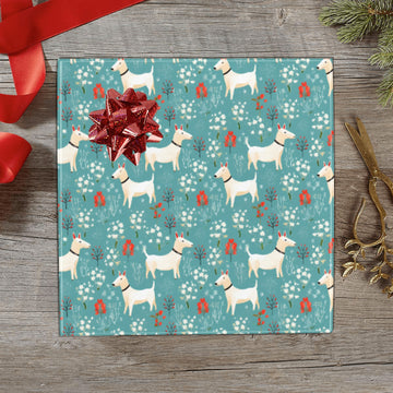 White Bull Terrier Springtime Splendor Gift Wrapping Paper 2 Rolls 5 360x