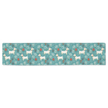 Load image into Gallery viewer, White Bull Terrier Springtime Splendor Table Runner-Home Decor-Bull Terrier, Home Decor-One Size-1