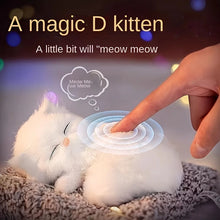 Load image into Gallery viewer, White Cat Kitten Stuffed Animal - Realistic Sleeping Design - Press to Meow Sound-United States-TOYS10003-WhiteCat-1