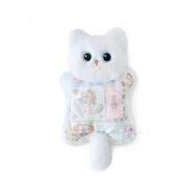 Load image into Gallery viewer, White Cat Plushie - Big Eyes with Patterned Fabric Body