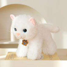 Load image into Gallery viewer, White Cat Plushie - Standing with Blue Eyes and Paw Print Tag-White cat-20x20cm-1