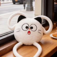 Load image into Gallery viewer, White Cat Throw Pillow Plush Toy - Long Legged Wide Eyed Surprise-11