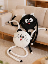 Load image into Gallery viewer, White Cat Throw Pillow Plush Toy - Long Legged Wide Eyed Surprise-5