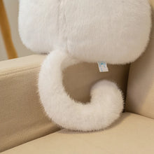 Load image into Gallery viewer, White Fat Cat Stuffed Animal - Sitting Kawaii Design with Black Ear Tips-11