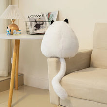 Load image into Gallery viewer, White Fat Cat Stuffed Animal - Sitting Kawaii Design with Black Ear Tips-7