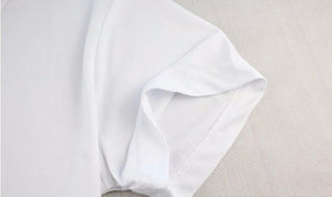 Image of the fabric of White French Bulldog Love Womens T Shirt