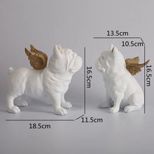 Load image into Gallery viewer, White French Bulldog Statue - Darling Angel Wings - 2 pcs Set-A-1