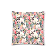 Load image into Gallery viewer, White French Bulldog&#39;s Floral Paradise Throw Pillow Covers-Cushion Cover-French Bulldog, Home Decor, Pillows-Four Pairs-3