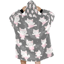 Load image into Gallery viewer, White Frenchie Ballerina Love Blanket Hoodie for Women-Apparel-Apparel, Blankets-11