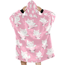 Load image into Gallery viewer, White Frenchie Ballerina Love Blanket Hoodie for Women-Apparel-Apparel, Blankets-4