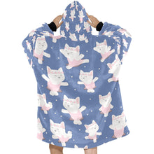 Load image into Gallery viewer, White Frenchie Ballerina Love Blanket Hoodie for Women-Apparel-Apparel, Blankets-6