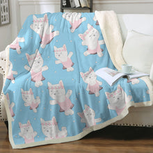 Load image into Gallery viewer, White Frenchie Ballerina Love Soft Warm Fleece Blanket - 4 Colors-Blanket-Blankets, French Bulldog, Home Decor-Sky Blue-Small-2