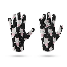 Load image into Gallery viewer, White Frenchie Ballerina Love Touch Screen Gloves-Accessories-Accessories, Dog Dad Gifts, Dog Mom Gifts, French Bulldog, Gloves-13