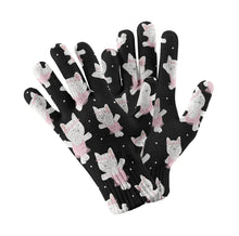 Load image into Gallery viewer, White Frenchie Ballerina Love Touch Screen Gloves-Accessories-Accessories, Dog Dad Gifts, Dog Mom Gifts, French Bulldog, Gloves-Black-5