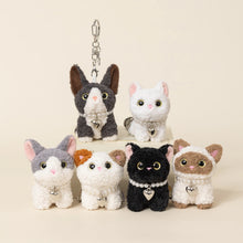 Load image into Gallery viewer, White Munchkin Cat Keychain - Darling Big-Eyed Kitty-2