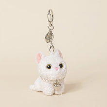 Load image into Gallery viewer, White Munchkin Cat Keychain - Darling Big-Eyed Kitty-5