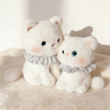 Load image into Gallery viewer, White Persian Cat Plushie - Big Eyes with Ruffle Collar-11