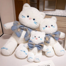 Load image into Gallery viewer, White Teddy Bear Cat - Checkered Bow Tie Design-6