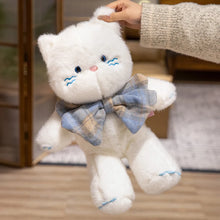 Load image into Gallery viewer, White Teddy Bear Cat - Checkered Bow Tie Design-8