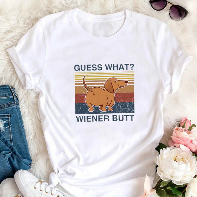 Wiener Butt Love Dachshund Mom Cotton T Shirt - 9 Colors-Apparel-Apparel, Dachshund, Dog Mom Gifts, Shirt, T Shirt-1