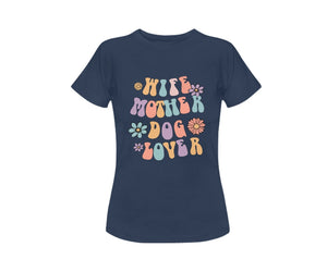 Wife Mother Dog Lover Women's T-Shirt-Apparel-Apparel, Dogs, Shirt, T Shirt-Navy Blue-Small-7